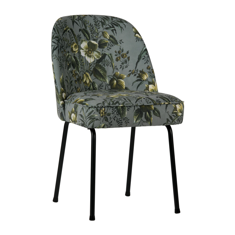 WOOOD Eetkamerstoel 'Vogue Poppy' Velvet, kleur Grijs afbeelding 1