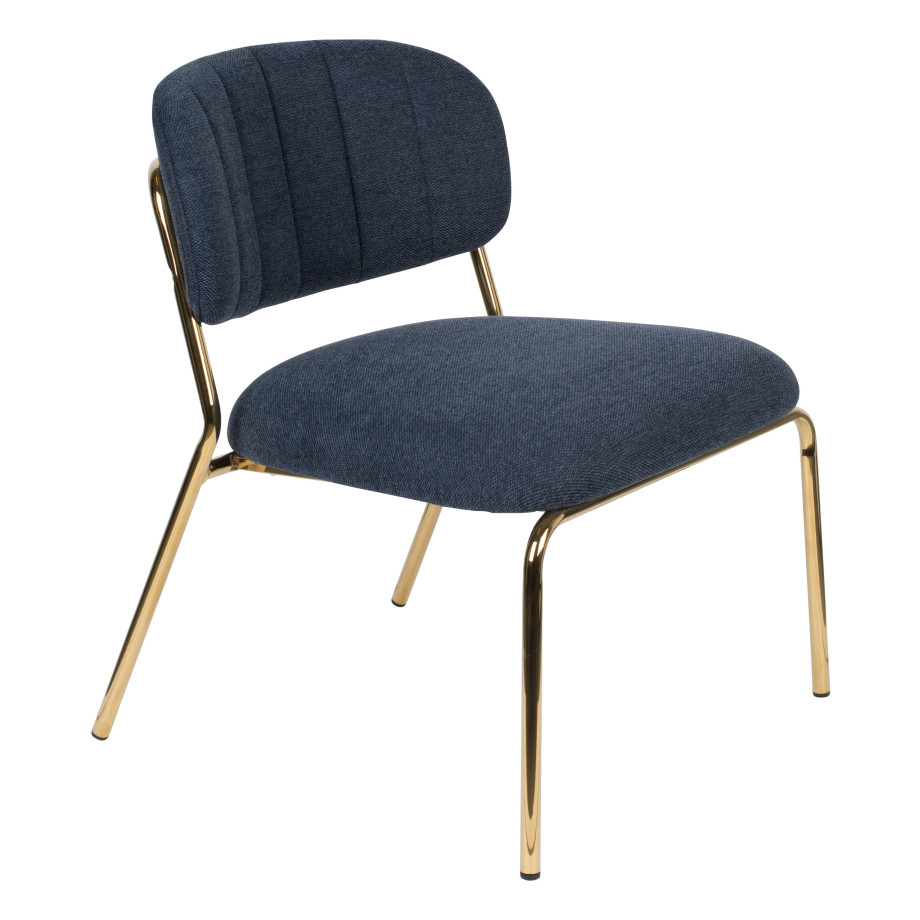 ZILT Fauteuil 'Kolten' kleur Goud/Donkerblauw afbeelding 1