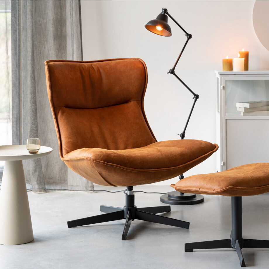 ZILT Draaifauteuil 'Belisama' Lederlook, kleur Cognac afbeelding 1