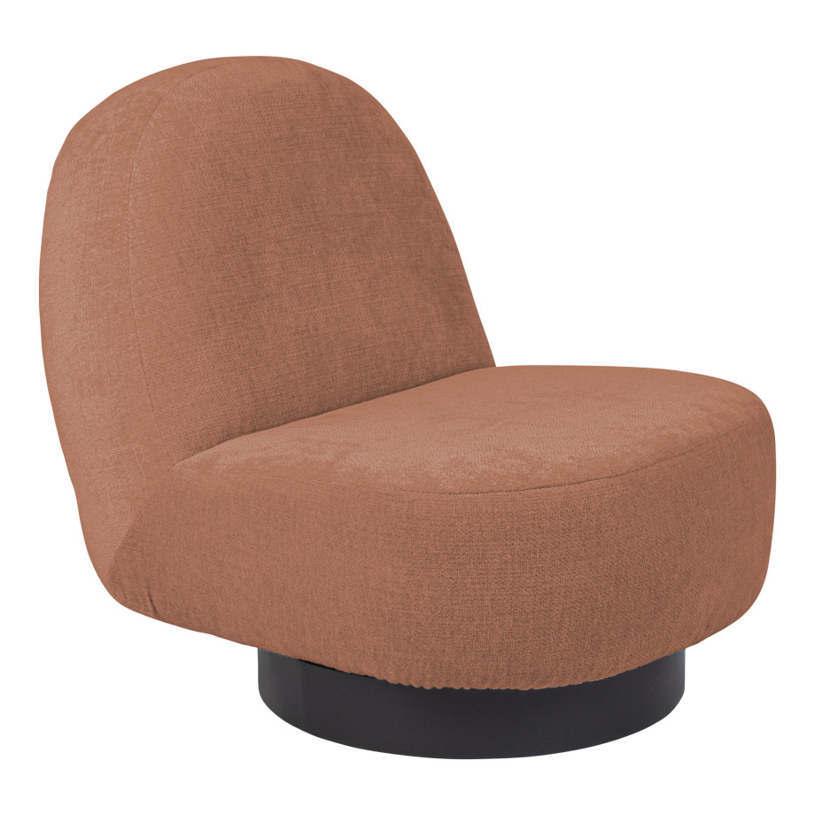 Zuiver Draaibare Fauteuil 'Eden' Chenille, kleur Zalmroze afbeelding 1