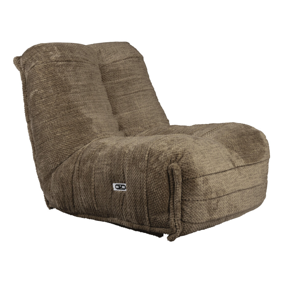 Dutchbone Verstelbare Fauteuil 'Hamilton' Chenille, kleur Bruin Dutchbone Verstelbare Fauteuil 'Hamilton' Chenille, kleur Bruin afbeelding 1