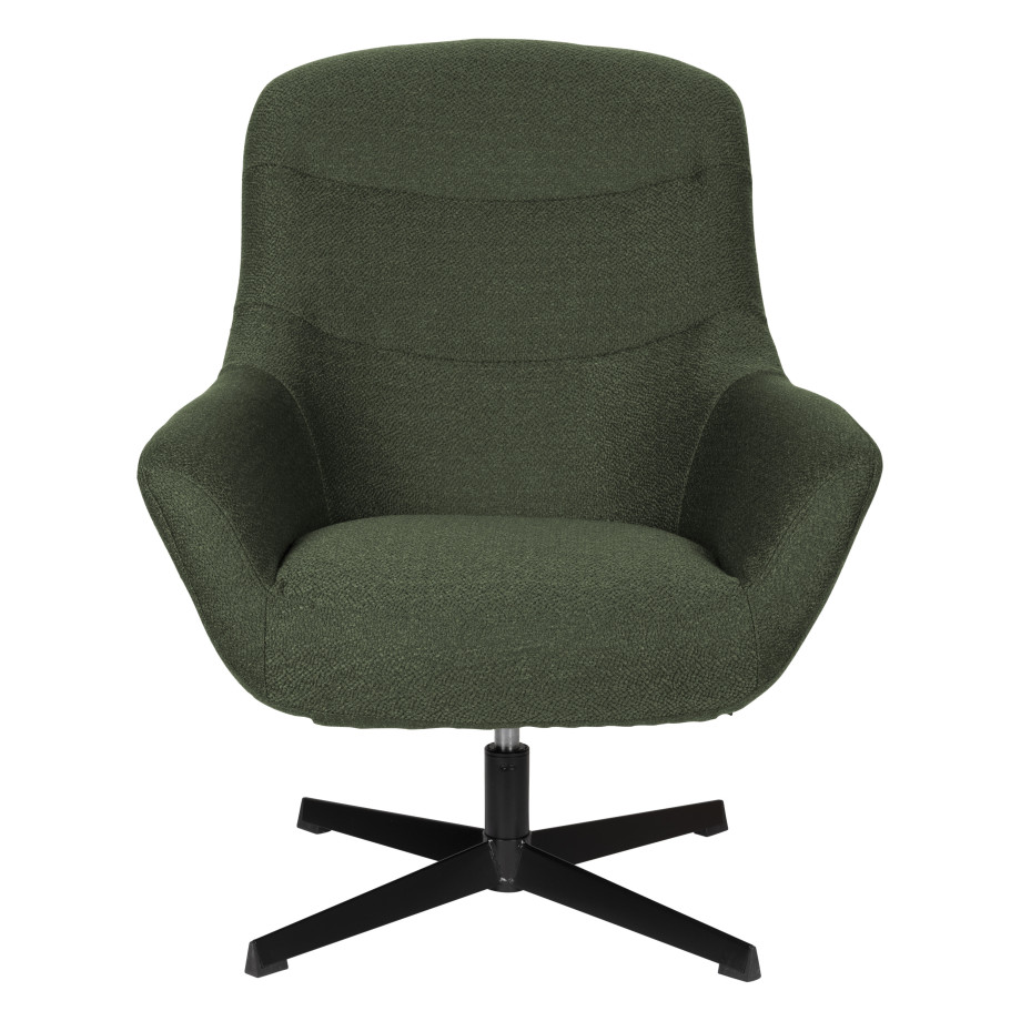 ZILT Draaibare Fauteuil 'Yaki' Bouclé, kleur Groen afbeelding 1