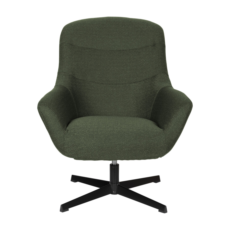 ZILT Draaibare Fauteuil 'Yaki' Bouclé, kleur Groen afbeelding 1