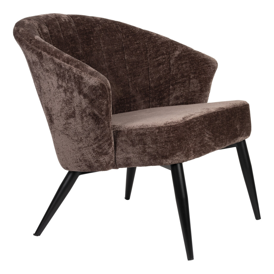 Dutchbone Fauteuil 'Georgia' Chenille, kleur Paars afbeelding 1