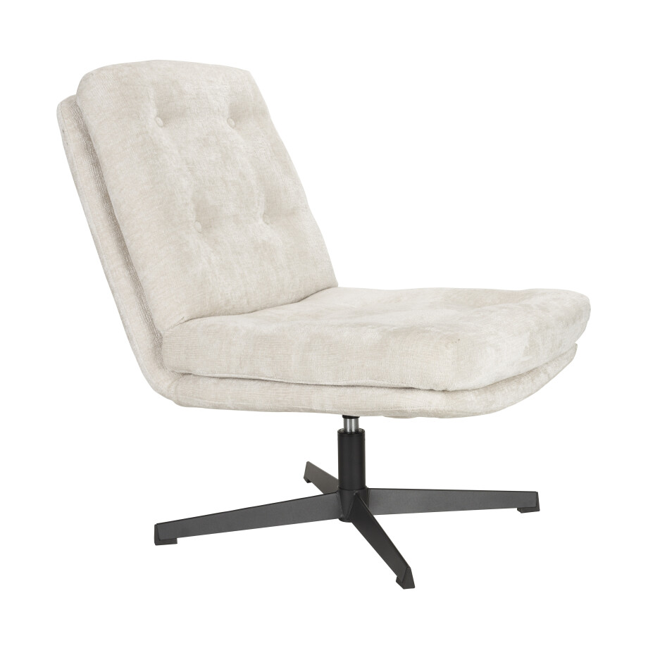 ZILT Draaifauteuil 'Kawana' Chenille, kleur Off White afbeelding 1