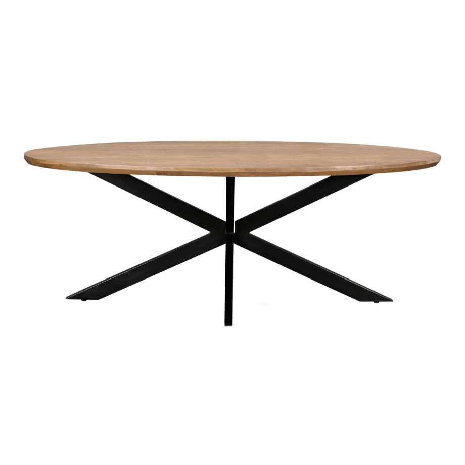 Livingfurn Ovale Eettafel 'Jesper' Mangohout, 160 x 90cm afbeelding 