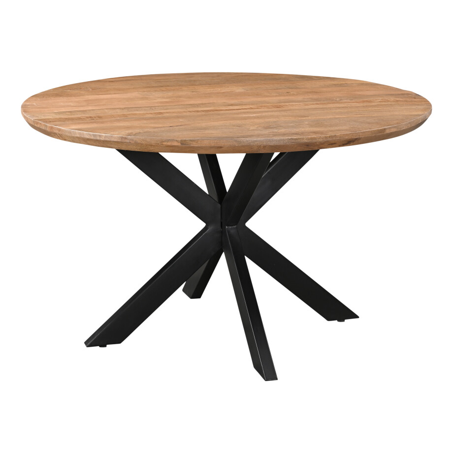 Livingfurn Ronde Eettafel 'Jesper' Mangohout, 130cm Livingfurn Ronde Eettafel 'Jesper' Mangohout, 130cm afbeelding