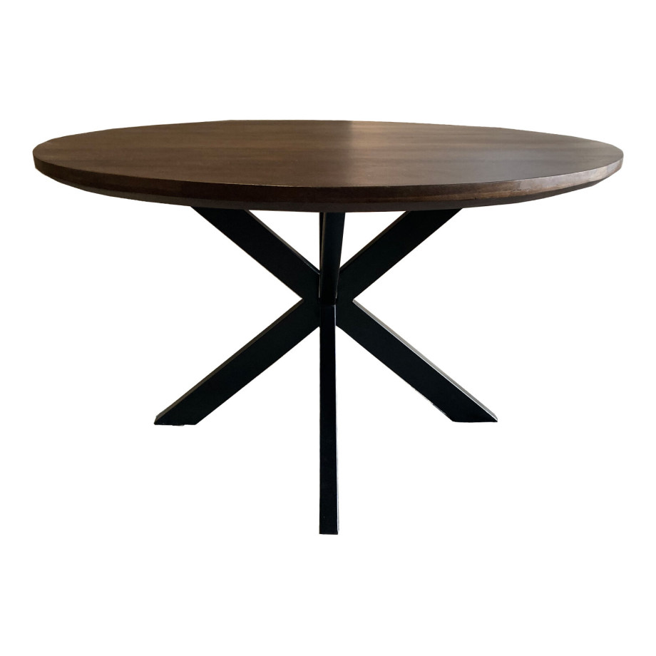 Livingfurn Ronde Eettafel 'Jesper' Mangohout, 130cm, kleur Bruin afbeelding 1