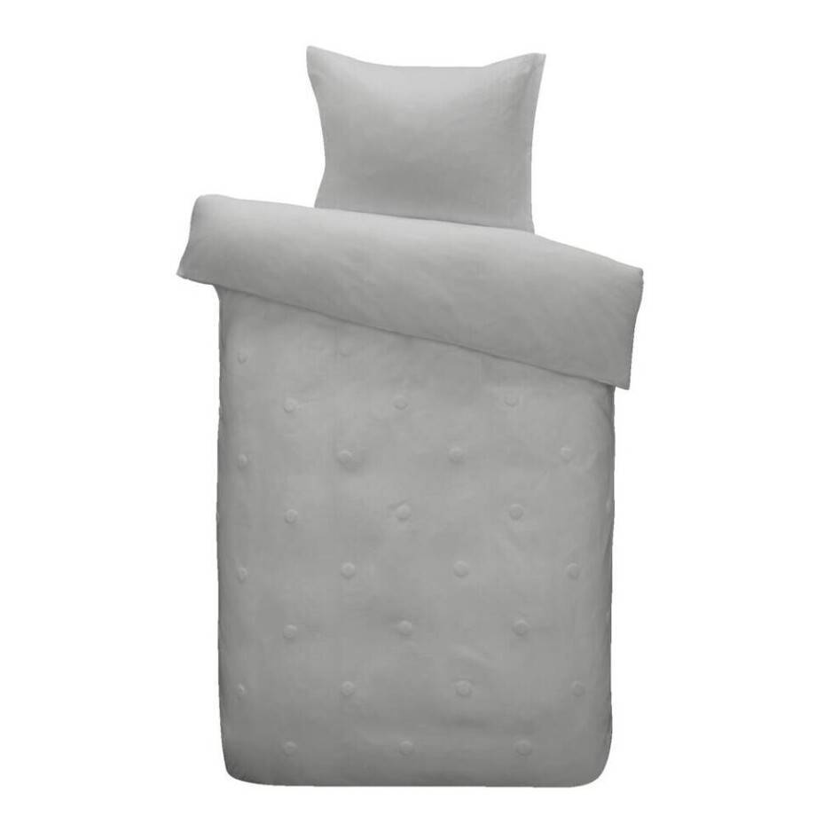 Leen Bakker - Dekbedovertrek Eva - Licht - 140x200/220 Cm - Katoen - Grijs afbeelding 1