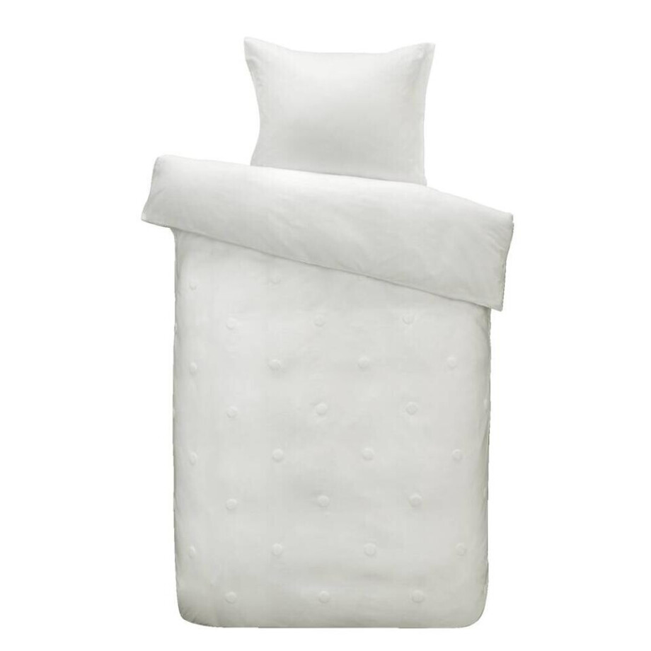 2e Halve Prijs Leen Bakker - Dekbedovertrek Eva - 140x200/220 Cm - Katoen - Wit afbeelding 1