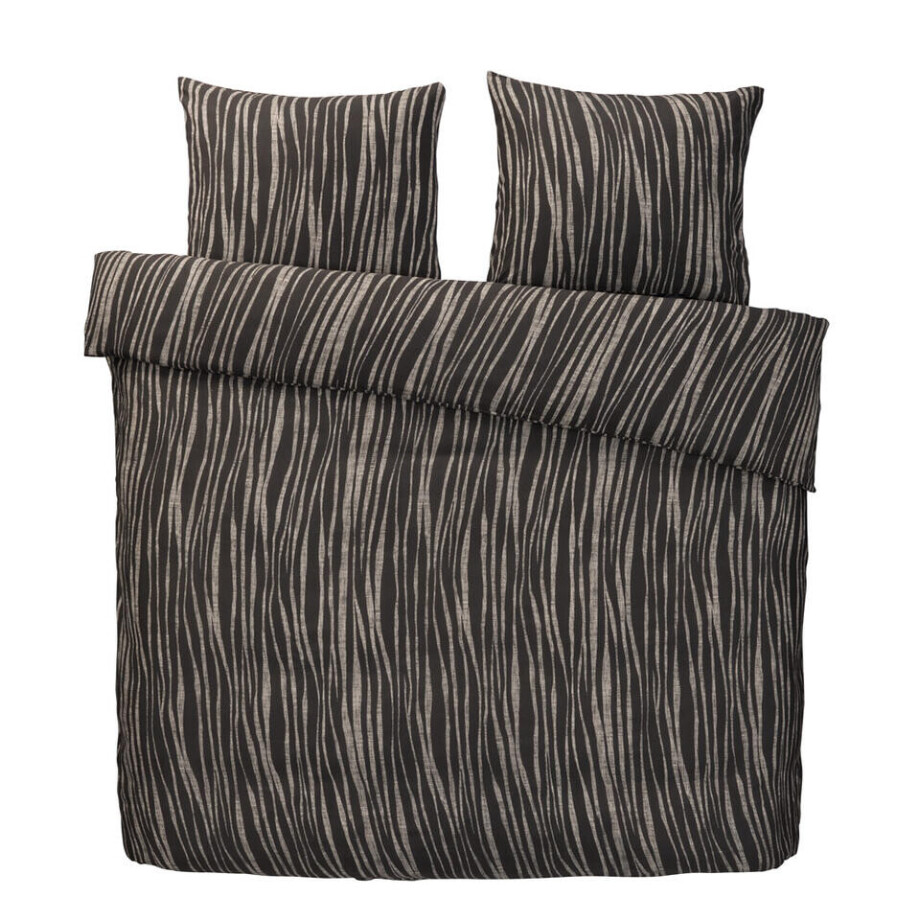 Leen Bakker - Dekbedovertrek Milaan - Antraciet - 240x200 Cm - Polyester/Katoen - Grijs Leen Bakker - Dekbedovertrek Milaan - Antraciet - 240x200 Cm - Polyester/Katoen - Grijs afbeelding 1