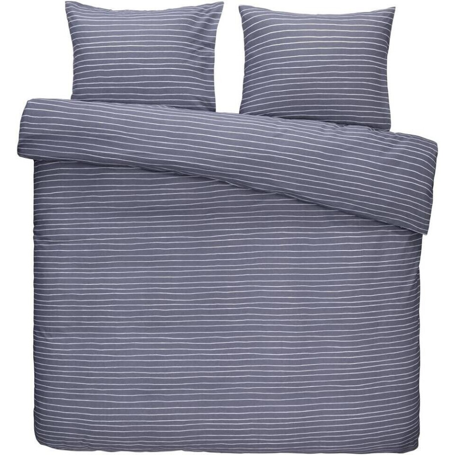 2e Halve Prijs Leen Bakker - Dekbedovertrek Rees - Blauw - 240x200 Cm - Katoen/Polyester - Grijs 2e Halve Prijs Leen Bakker - Dekbedovertrek Rees - Blauw - 240x200 Cm - Katoen/Polyester - Grijs afbeelding 1