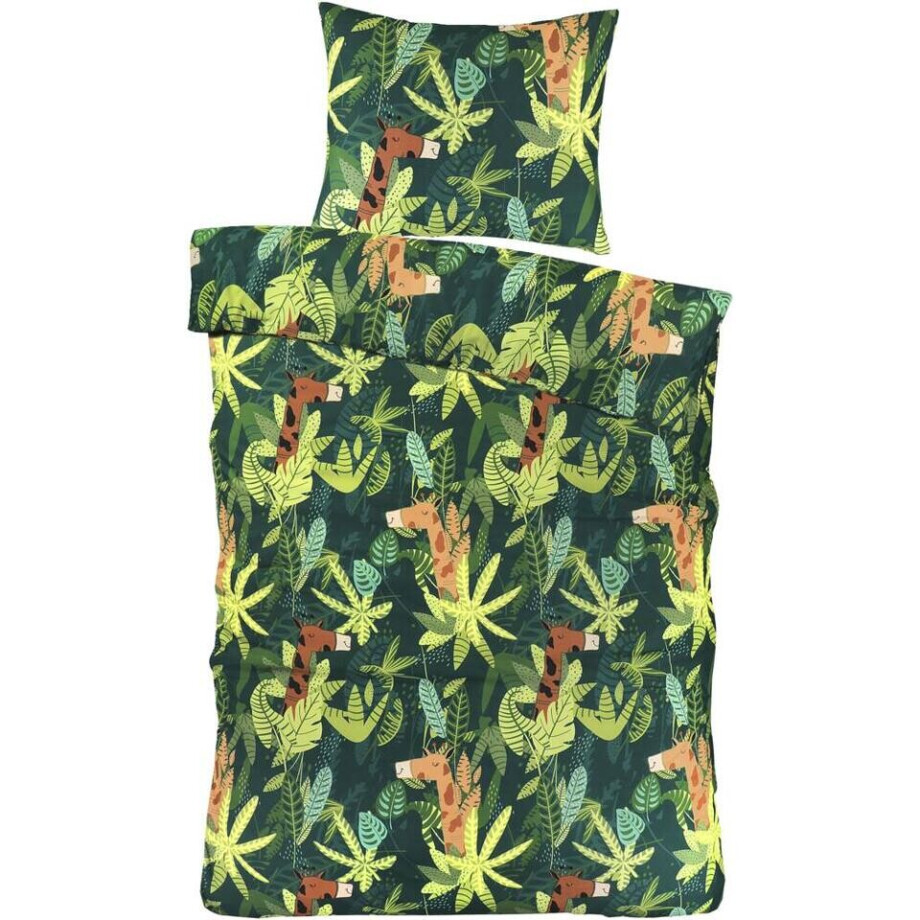 2e Halve Prijs Leen Bakker - Dekbedovertrek Sem - 140x200 Cm - Polyester - Groen 2e Halve Prijs Leen Bakker - Dekbedovertrek Sem - 140x200 Cm - Polyester - Groen afbeelding 1