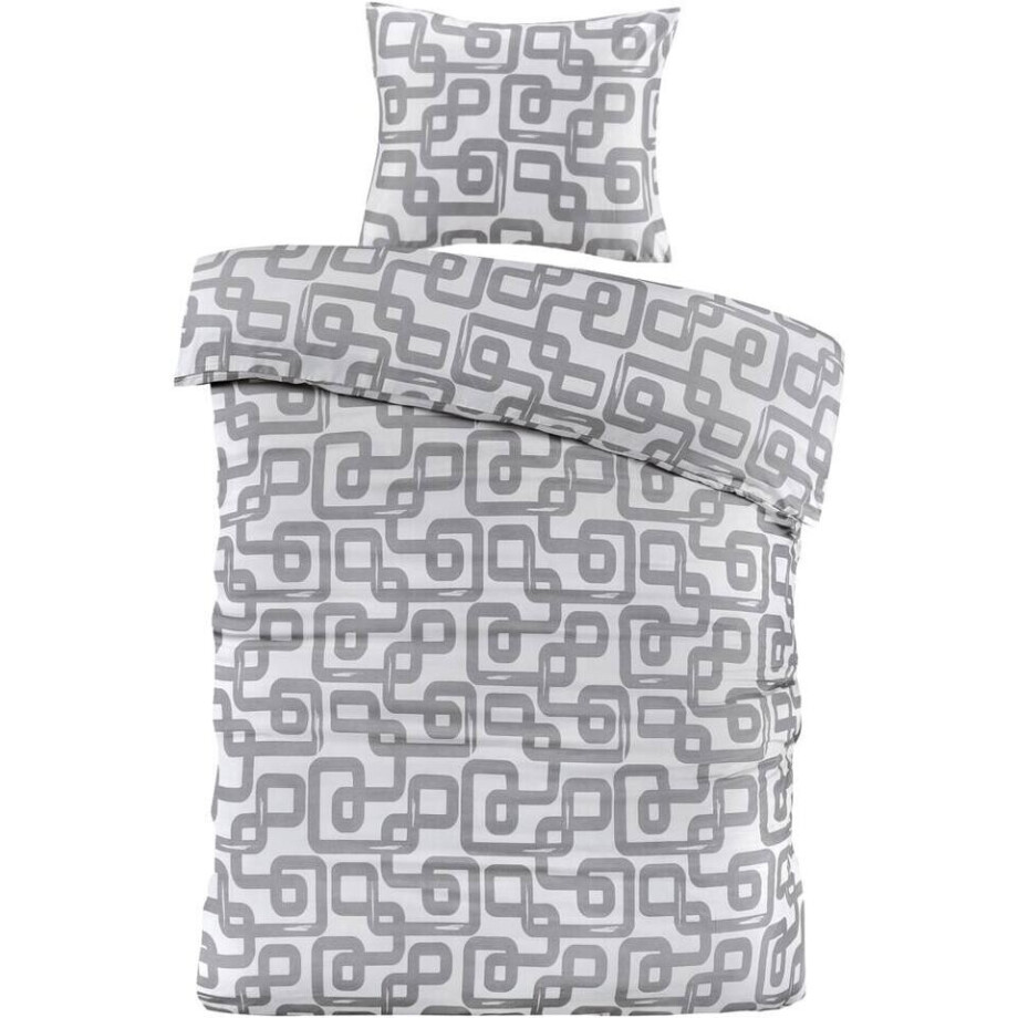 2e Halve Prijs Leen Bakker - Dekbedovertrek Malaga - 140x220 Cm - Polyester - Grijs 2e Halve Prijs Leen Bakker - Dekbedovertrek Malaga - 140x220 Cm - Polyester - Grijs afbeelding 1