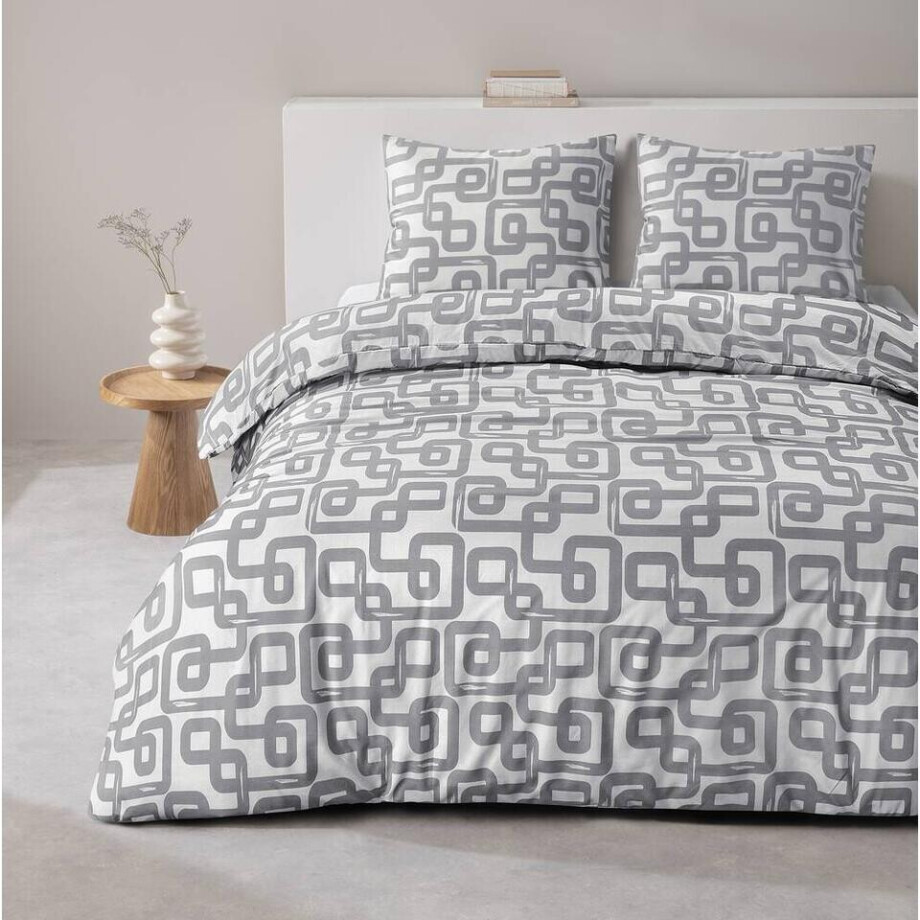 2e Halve Prijs Leen Bakker - Dekbedovertrek Malaga - 240x2020 Cm - Polyester - Grijs 2e Halve Prijs Leen Bakker - Dekbedovertrek Malaga - 240x2020 Cm - Polyester - Grijs afbeelding 1