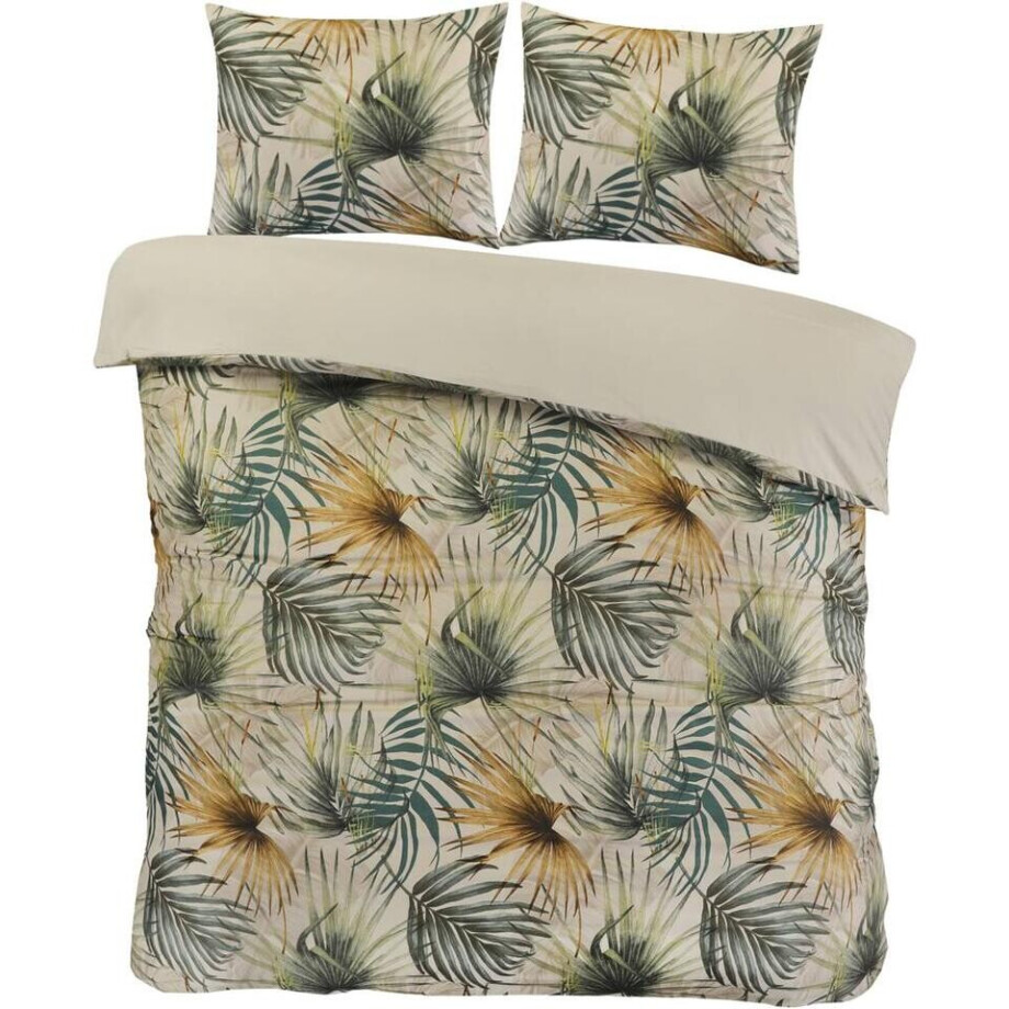 2e Halve Prijs Leen Bakker - Dekbedovertrek Fenna - Zand/groen 200x220 Cm - Polyester - Beige 2e Halve Prijs Leen Bakker - Dekbedovertrek Fenna - Zand/groen 200x220 Cm - Polyester - Beige afbeelding 1