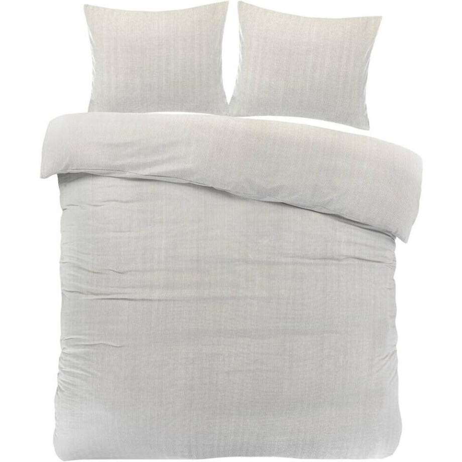 2e Halve Prijs Leen Bakker - Dekbedovertrek Olivier - Zand - 200x200/220 Cm - Katoen - Beige afbeelding 1