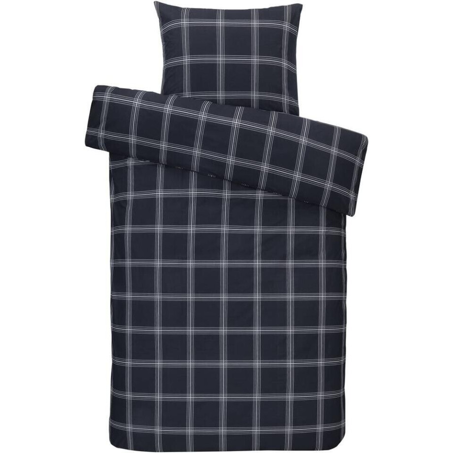 2e Halve Prijs Leen Bakker - Dekbedovertrek Brussel - 140x200/220 Cm - Katoen - Blauw 2e Halve Prijs Leen Bakker - Dekbedovertrek Brussel - 140x200/220 Cm - Katoen - Blauw afbeelding 1