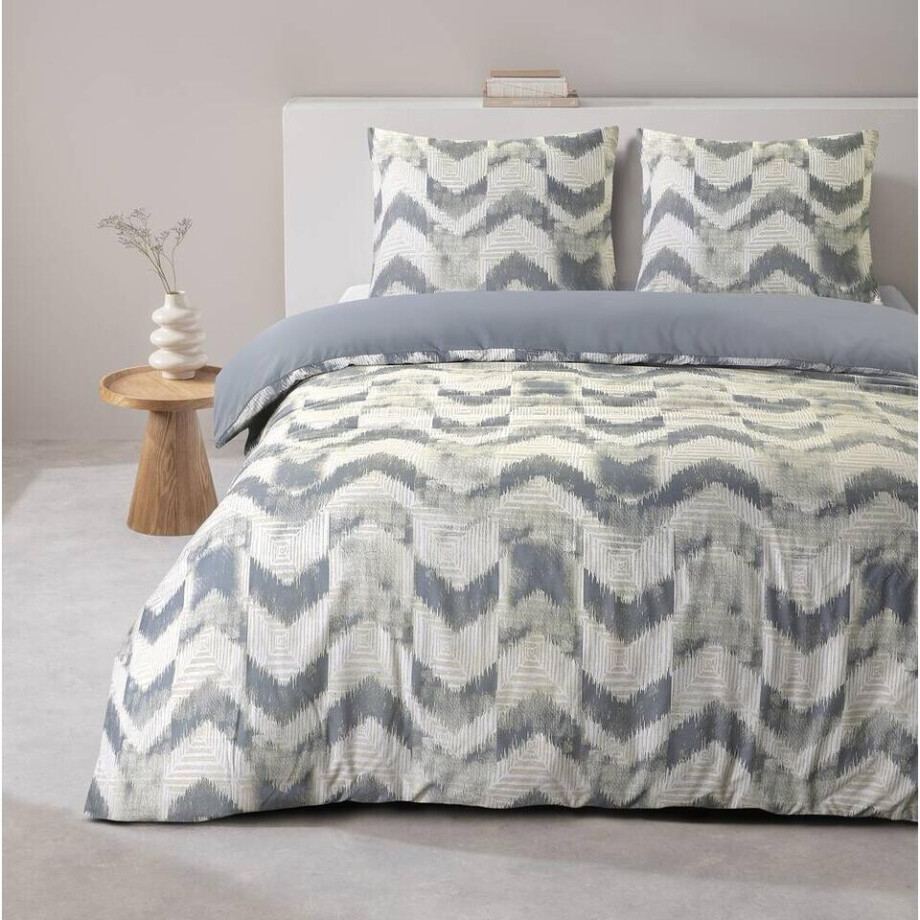 Leen Bakker - Dekbedovertrek Viggo - 240x220 Cm - Polyester - Blauw Leen Bakker - Dekbedovertrek Viggo - 240x220 Cm - Polyester - Blauw afbeelding 1