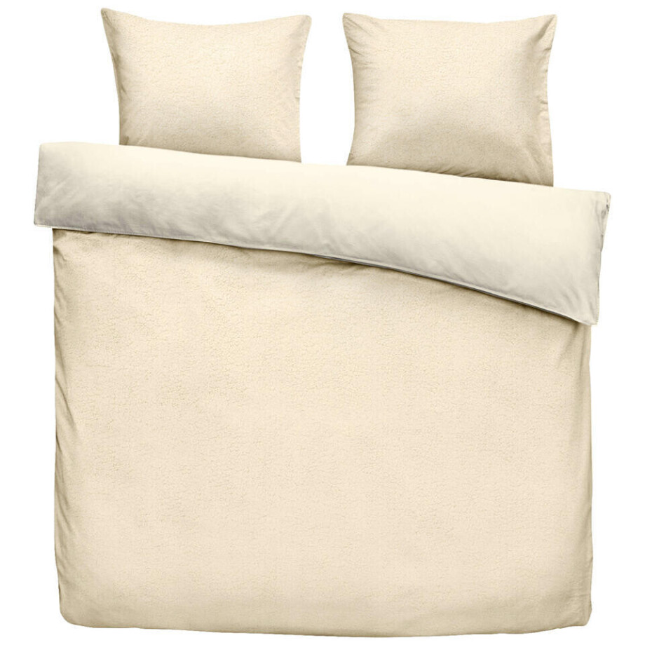 2e Halve Prijs Leen Bakker - Dekbedovertrek Teddy Favorite Fuzzle - Off-white - 200x220 Cm - Polyester/Teddy - Wit afbeelding 1