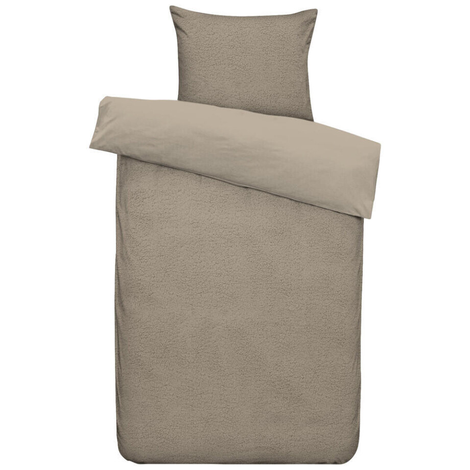 Leen Bakker - Dekbedovertrek Favorite Fuzzle - - 140x220 Cm - Polyester - Bruin afbeelding 1