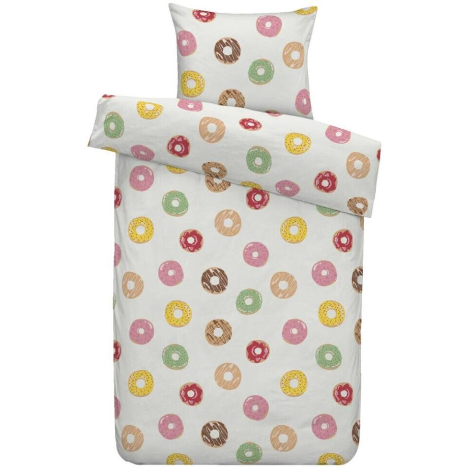 2e Halve Prijs Leen Bakker - Dekbedovertrek Hailey - Wit/roze - 140x200 Cm - Polyester - Roze#Wit#Multikleur afbeelding 1