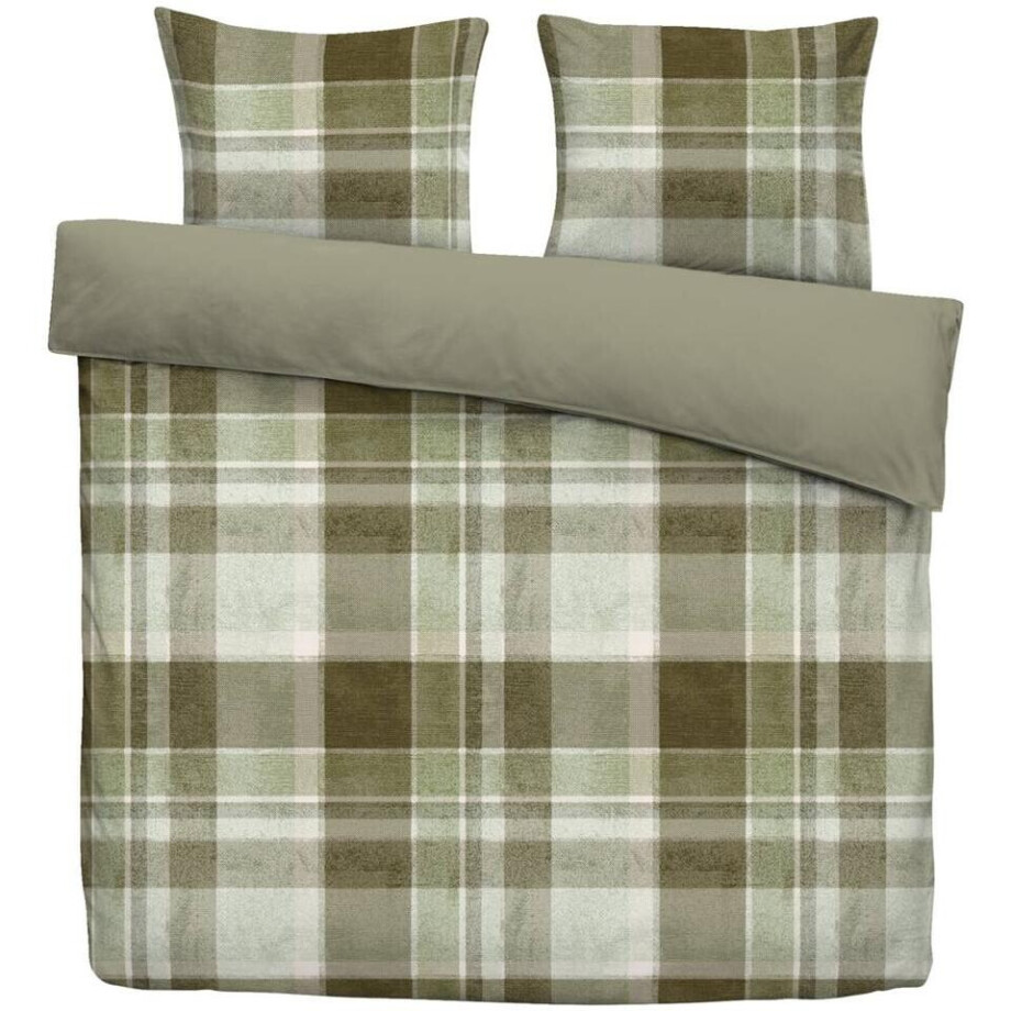 Leen Bakker - Dekbedovertrek Leuven - 240x200/220 Cm - Katoen - Groen Leen Bakker - Dekbedovertrek Leuven - 240x200/220 Cm - Katoen - Groen afbeelding 1