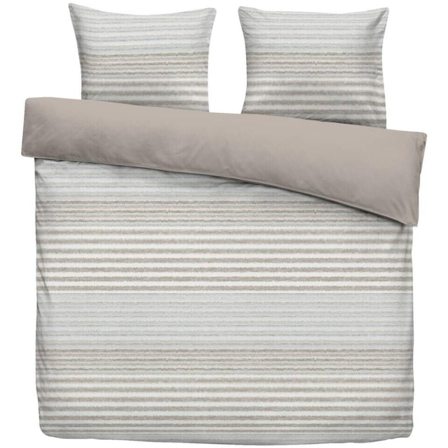 2e Halve Prijs Leen Bakker - Dekbedovertrek Hidde - Beige/blauw - 200x220 Cm - Polyester - Beige#Blauw 2e Halve Prijs Leen Bakker - Dekbedovertrek Hidde - Beige/blauw - 200x220 Cm - Polyester - Beige#Blauw afbeelding 1