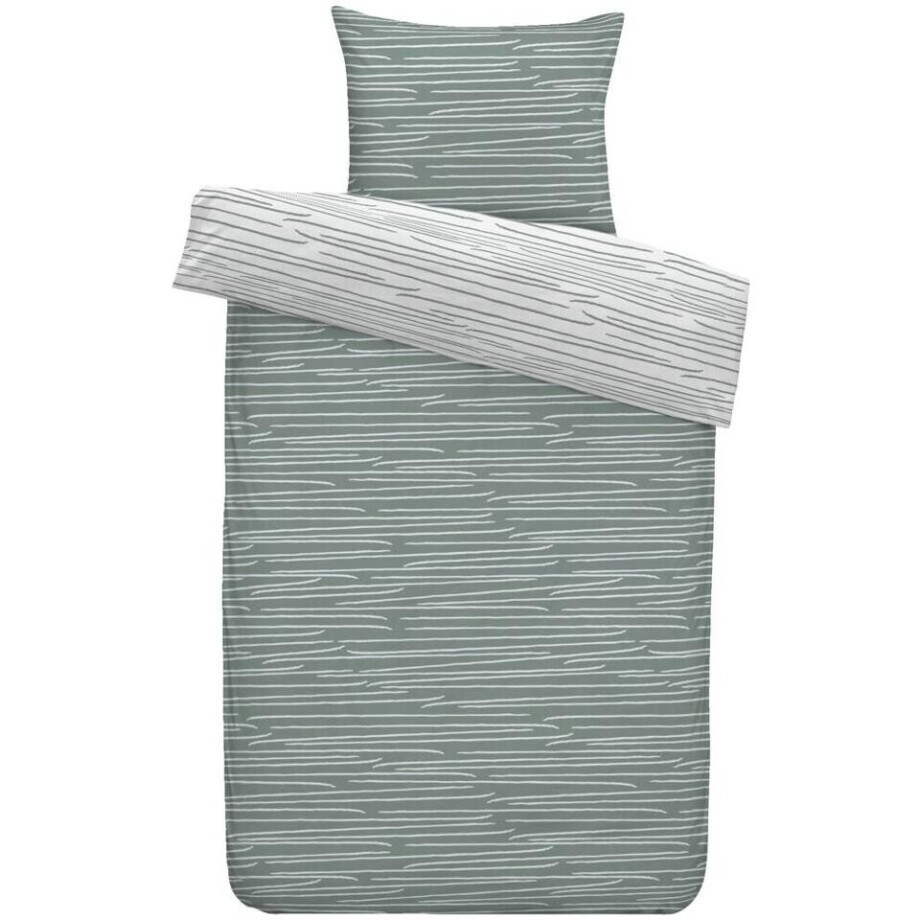 2e Halve Prijs Leen Bakker - Dekbedovertrek Arthur - 140x220 Cm - Polyester - Groen 2e Halve Prijs Leen Bakker - Dekbedovertrek Arthur - 140x220 Cm - Polyester - Groen afbeelding 1