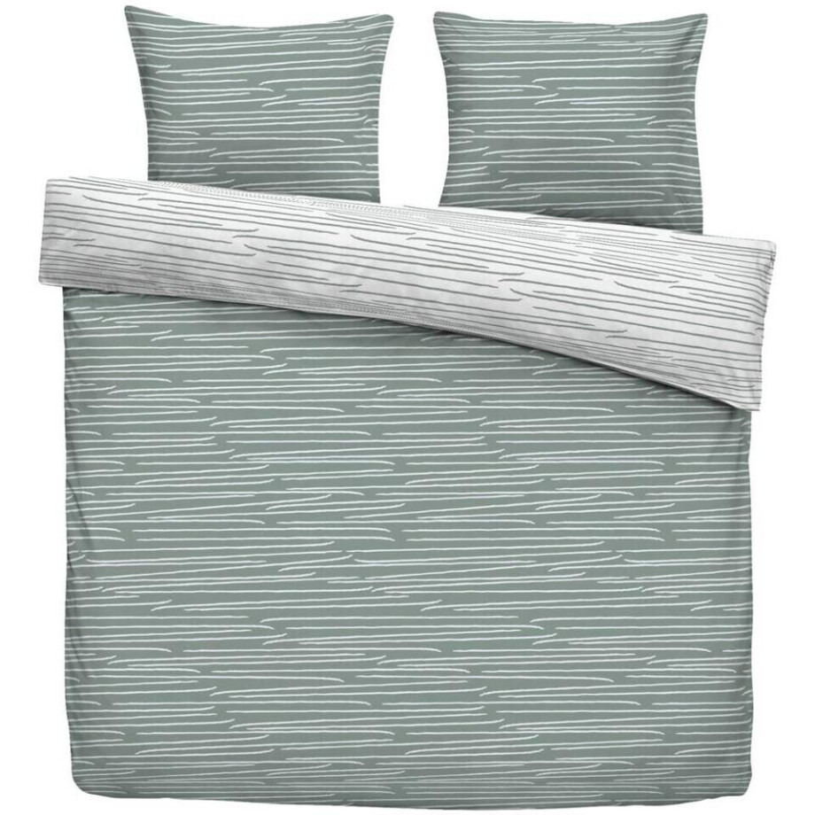 2e Halve Prijs Leen Bakker - Dekbedovertrek Arthur - 200x220 Cm - Polyester - Groen 2e Halve Prijs Leen Bakker - Dekbedovertrek Arthur - 200x220 Cm - Polyester - Groen afbeelding 1