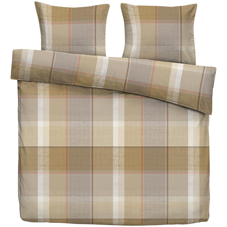 Leen Bakker - Dekbedovertrek Quebec - 200x200/220 Cm - Katoen - Bruin Leen Bakker - Dekbedovertrek Quebec - 200x200/220 Cm - Katoen - Bruin afbeelding 1