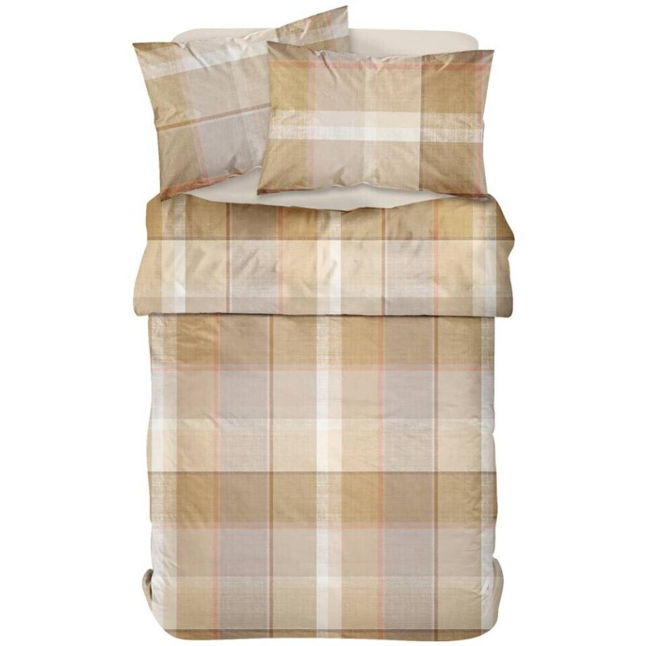 Leen Bakker - Dekbedovertrek Quebec - 240x200/220 Cm - Katoen - Bruin afbeelding 1