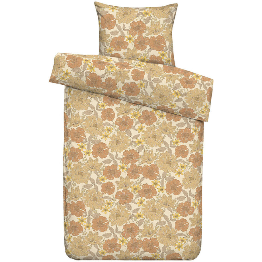 Leen Bakker - Dekbedovertrek Lela - Oker - 140x200/220 Cm - Katoen - Roze#Beige#Wit Leen Bakker - Dekbedovertrek Lela - Oker - 140x200/220 Cm - Katoen - Roze#Beige#Wit afbeelding 1