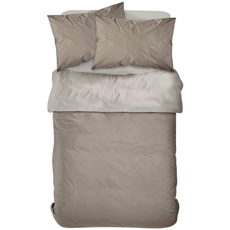 Leen Bakker - Dekbedovertrek Abel - 200x200/220 Cm - Katoen Satijn - Grijs afbeelding 1