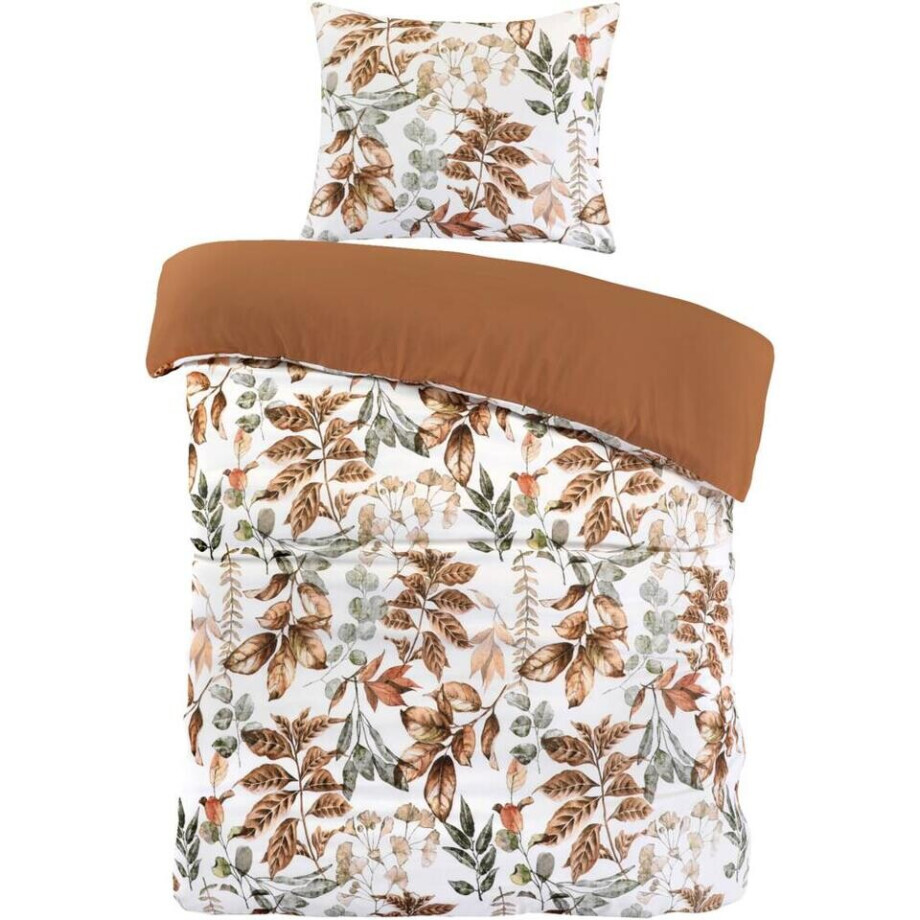 2e Halve Prijs Leen Bakker - Dekbedovertrek Celina - Wit/terra - 140x220 Cm - Microvezel - Rood#Wit afbeelding 1