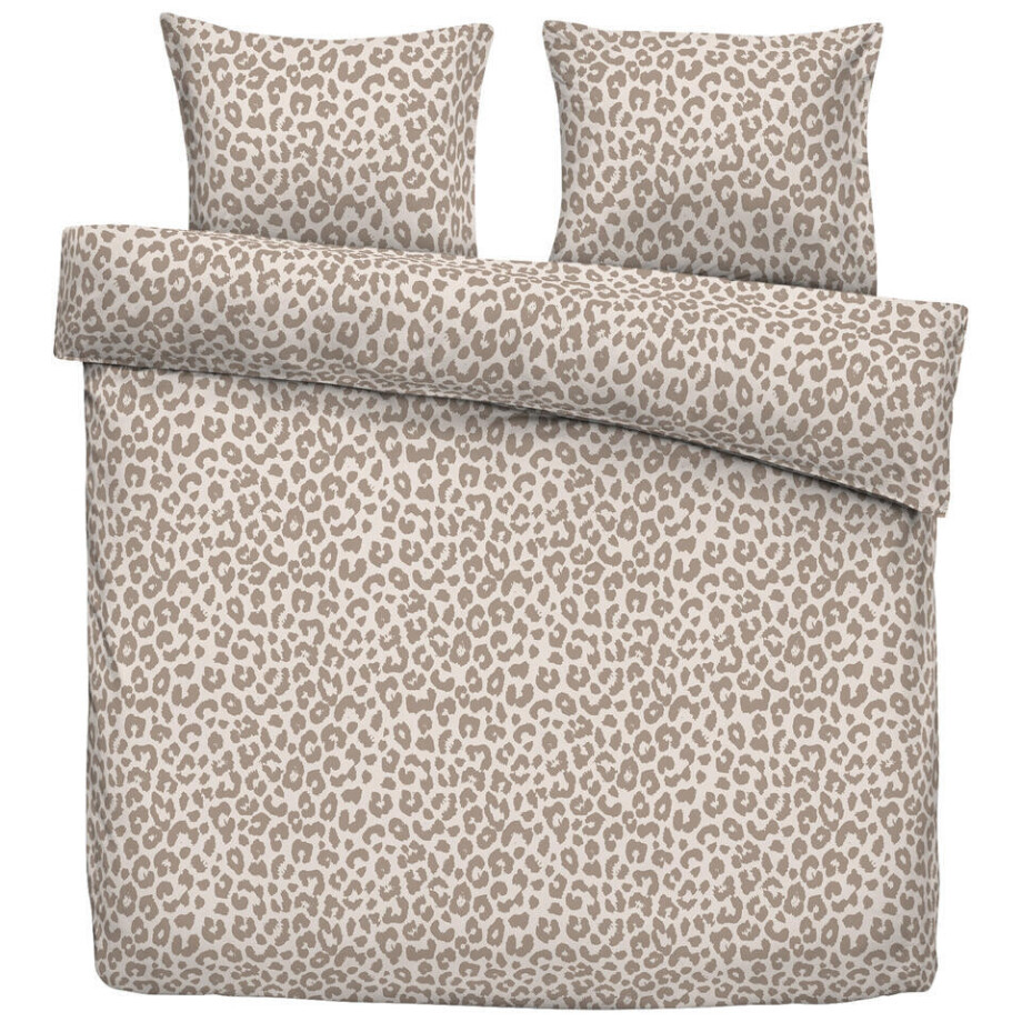 2e Halve Prijs Leen Bakker - Dekbedovertrek Tobias - Zand/taupe - 200x200/220 Cm - Polyester/Katoen - Taupe#Beige 2e Halve Prijs Leen Bakker - Dekbedovertrek Tobias - Zand/taupe - 200x200/220 Cm - Polyester/Katoen - Taupe#Beige afbeelding 1