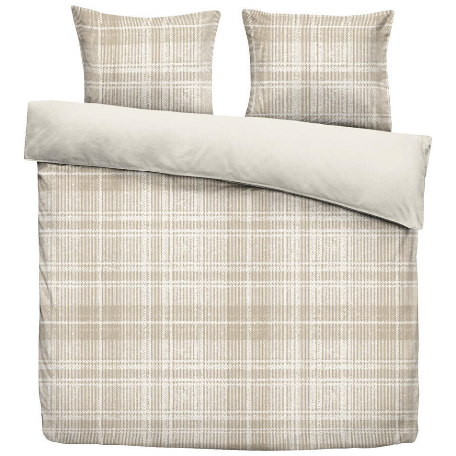 Leen Bakker - Dekbedovertrek Philip - Zand/taupe - 200x200/220 Cm - Polyester - Taupe#Beige Leen Bakker - Dekbedovertrek Philip - Zand/taupe - 200x200/220 Cm - Polyester - Taupe#Beige afbeelding 1