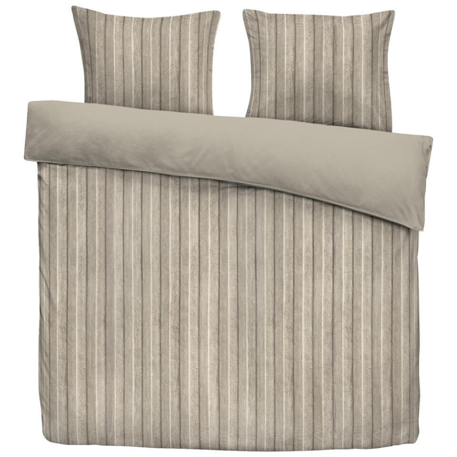 2e Halve Prijs Leen Bakker - Dekbedovertrek Felix - Zand/taupe - 200x200/220 Cm - Polyester - Beige#Taupe afbeelding 1