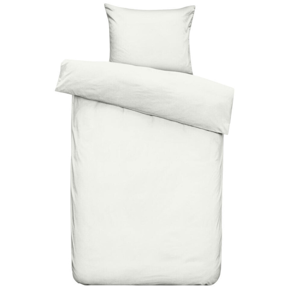 2e Halve Prijs Leen Bakker - Dekbedovertrek Luka - 140x200/220 Cm - Katoen - Wit afbeelding 1
