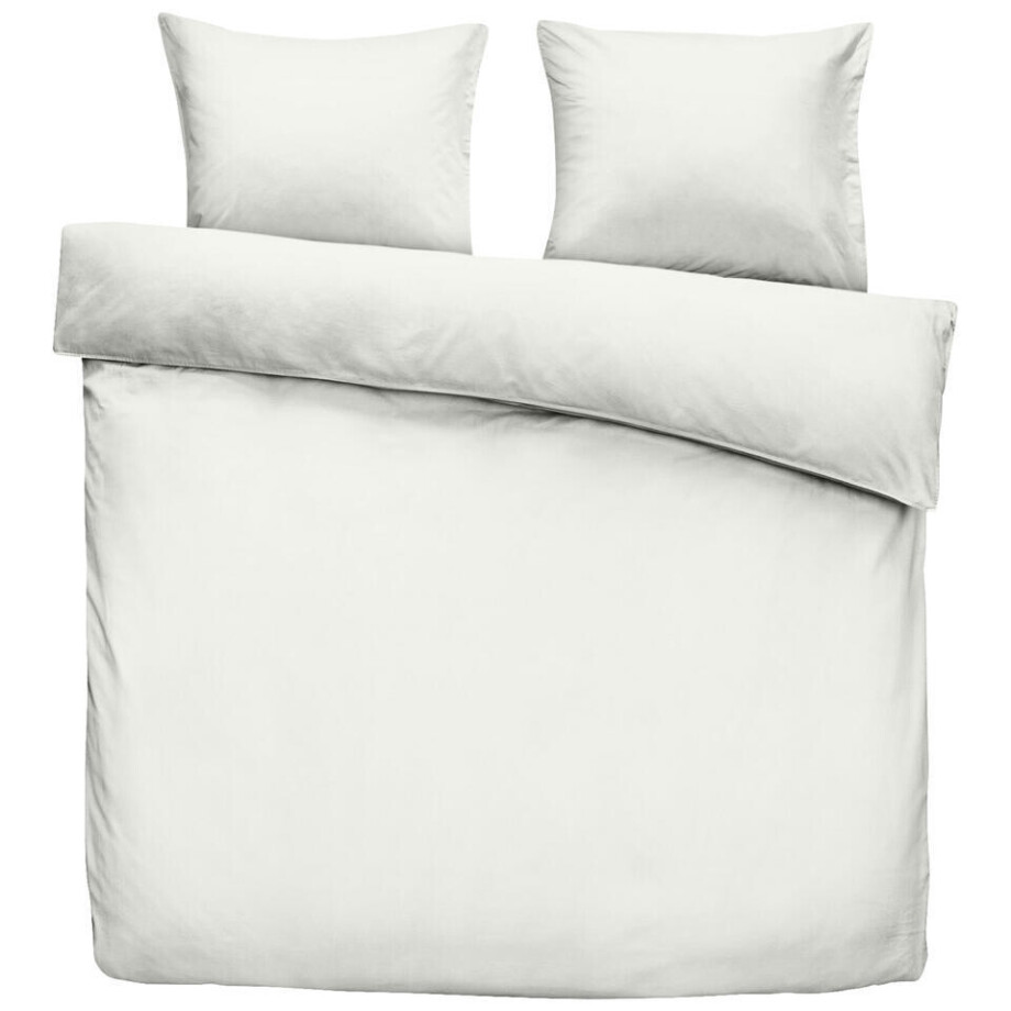 Leen Bakker - Dekbedovertrek Luka - 200x200/220 Cm - Katoen - Wit Leen Bakker - Dekbedovertrek Luka - 200x200/220 Cm - Katoen - Wit afbeelding 1