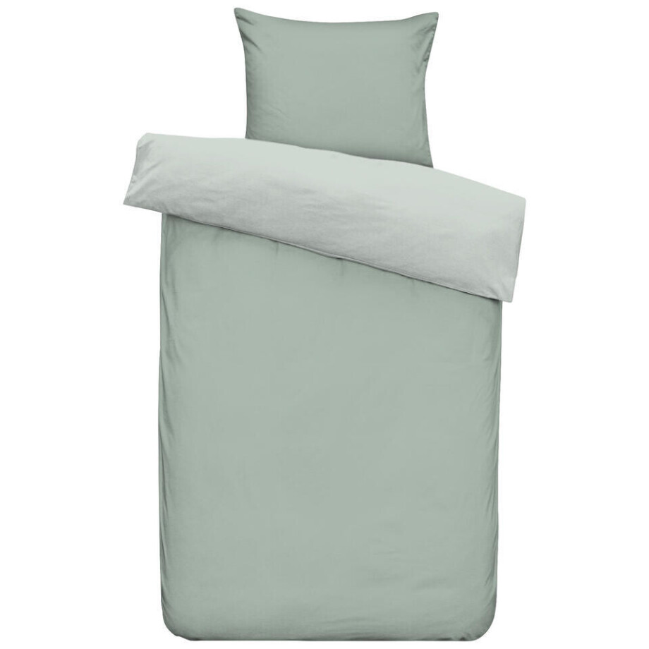 2e Halve Prijs Leen Bakker - Dekbedovertrek Jens - 140x200/220 Cm - Katoen - Groen 2e Halve Prijs Leen Bakker - Dekbedovertrek Jens - 140x200/220 Cm - Katoen - Groen afbeelding 1