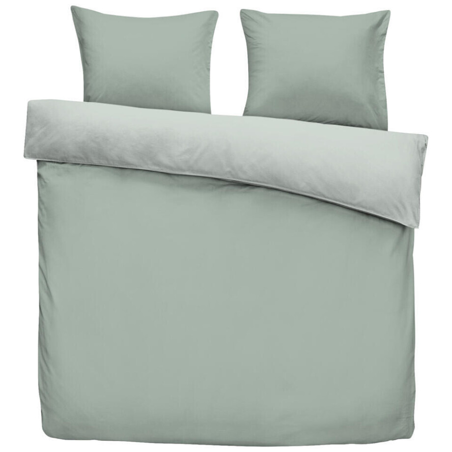 2e Halve Prijs Leen Bakker - Dekbedovertrek Jens - 240x200/220 Cm - Katoen - Groen 2e Halve Prijs Leen Bakker - Dekbedovertrek Jens - 240x200/220 Cm - Katoen - Groen afbeelding 1