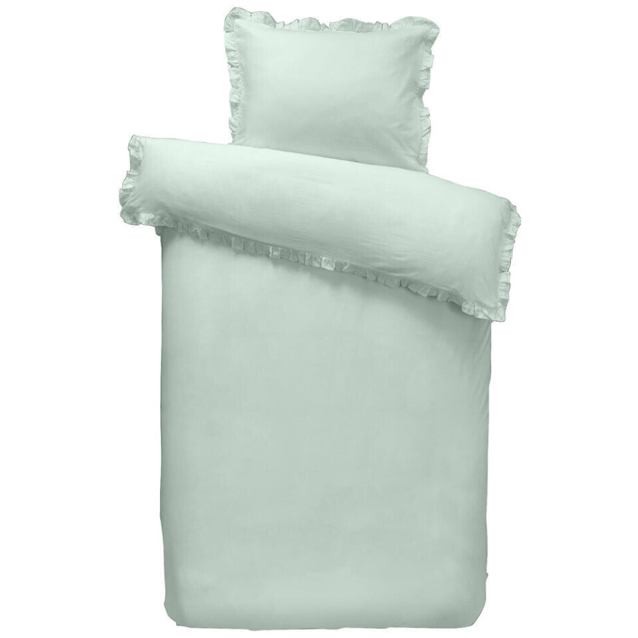 2e Halve Prijs Leen Bakker - Dekbedovertrek Cato - 140x200/220 Cm - Katoen - Groen 2e Halve Prijs Leen Bakker - Dekbedovertrek Cato - 140x200/220 Cm - Katoen - Groen afbeelding 1