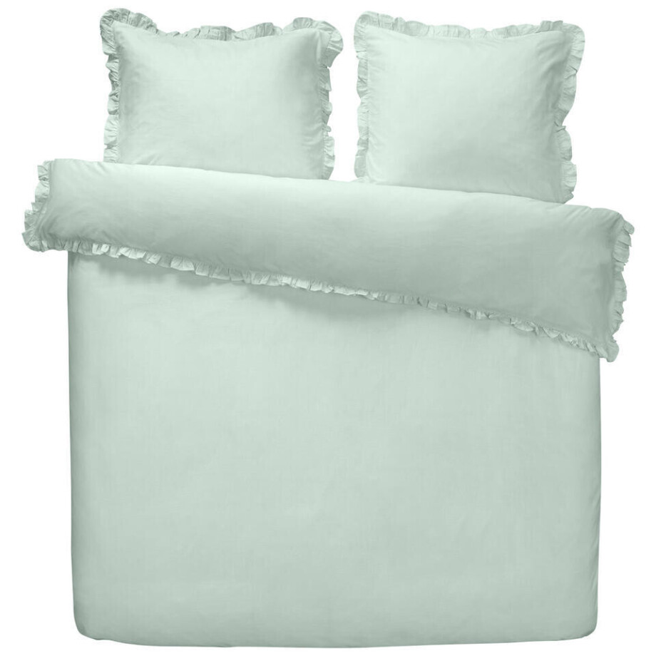 2e Halve Prijs Leen Bakker - Dekbedovertrek Cato - 200x200/220 Cm - Katoen - Groen 2e Halve Prijs Leen Bakker - Dekbedovertrek Cato - 200x200/220 Cm - Katoen - Groen afbeelding 1