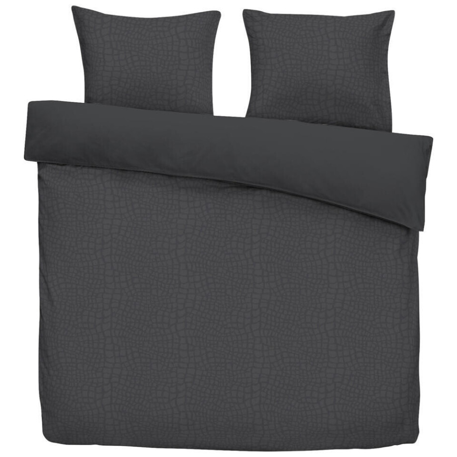 2e Halve Prijs Leen Bakker - Dekbedovertrek Cozy Contour - Antraciet - 240x220 Cm - Polyester - Grijs 2e Halve Prijs Leen Bakker - Dekbedovertrek Cozy Contour - Antraciet - 240x220 Cm - Polyester - Grijs afbeelding 1