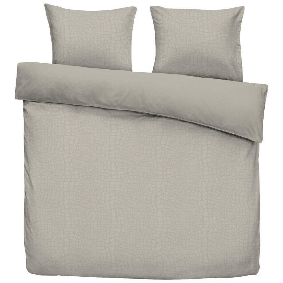 Leen Bakker - Dekbedovertrek Cozy Contour - Zand - 240x220 Cm - Polyester - Grijs#Beige afbeelding 1
