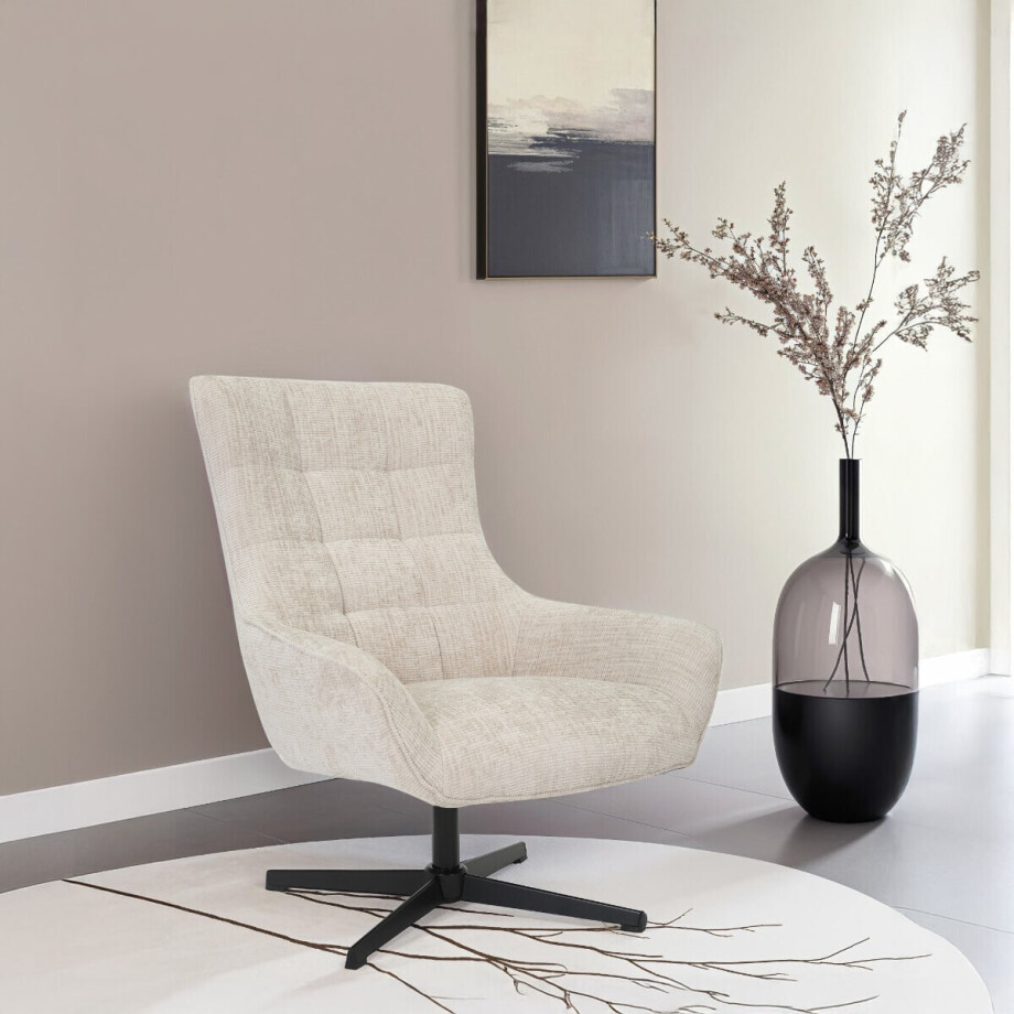 Livingfurn Draaifauteuil 'Naomi' kleur Toffee Livingfurn Draaifauteuil 'Naomi' kleur Toffee afbeelding 1
