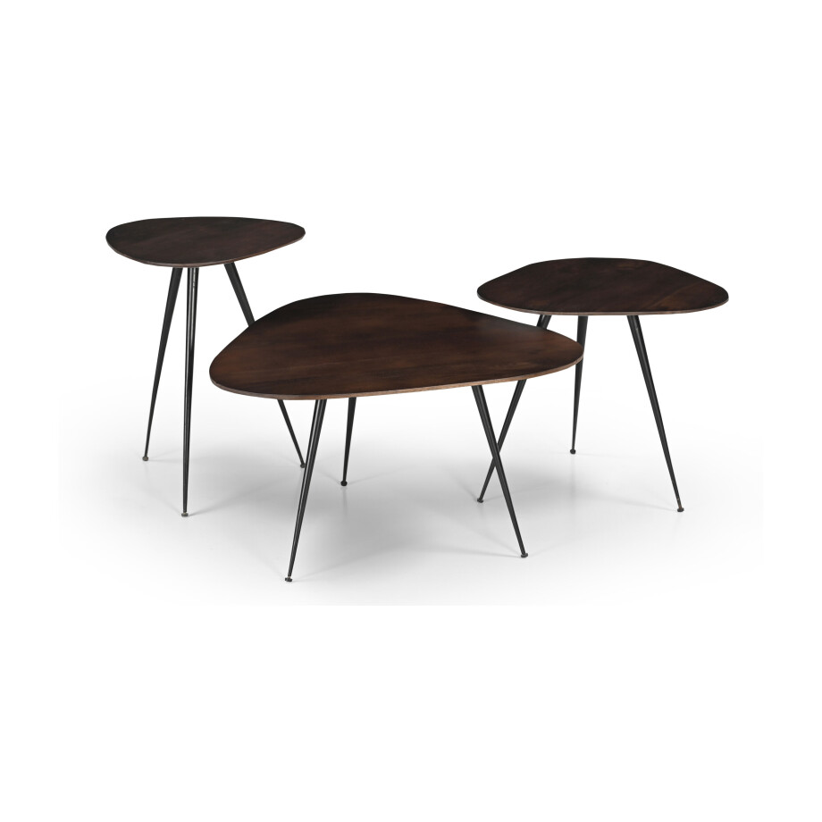 Brix Salontafel 'Loua' Mangohout, Set van 3 stuks, kleur bruin afbeelding 1