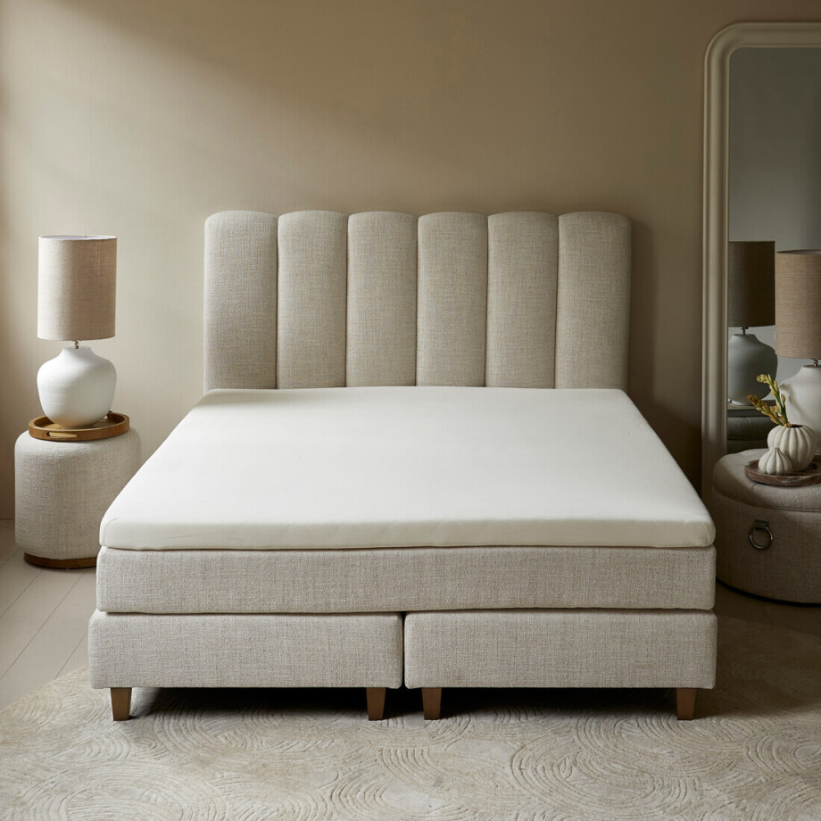 Rivièra Maison Boxspring 'Dazzle' 180 x 200cm, kleur Antique White afbeelding 1