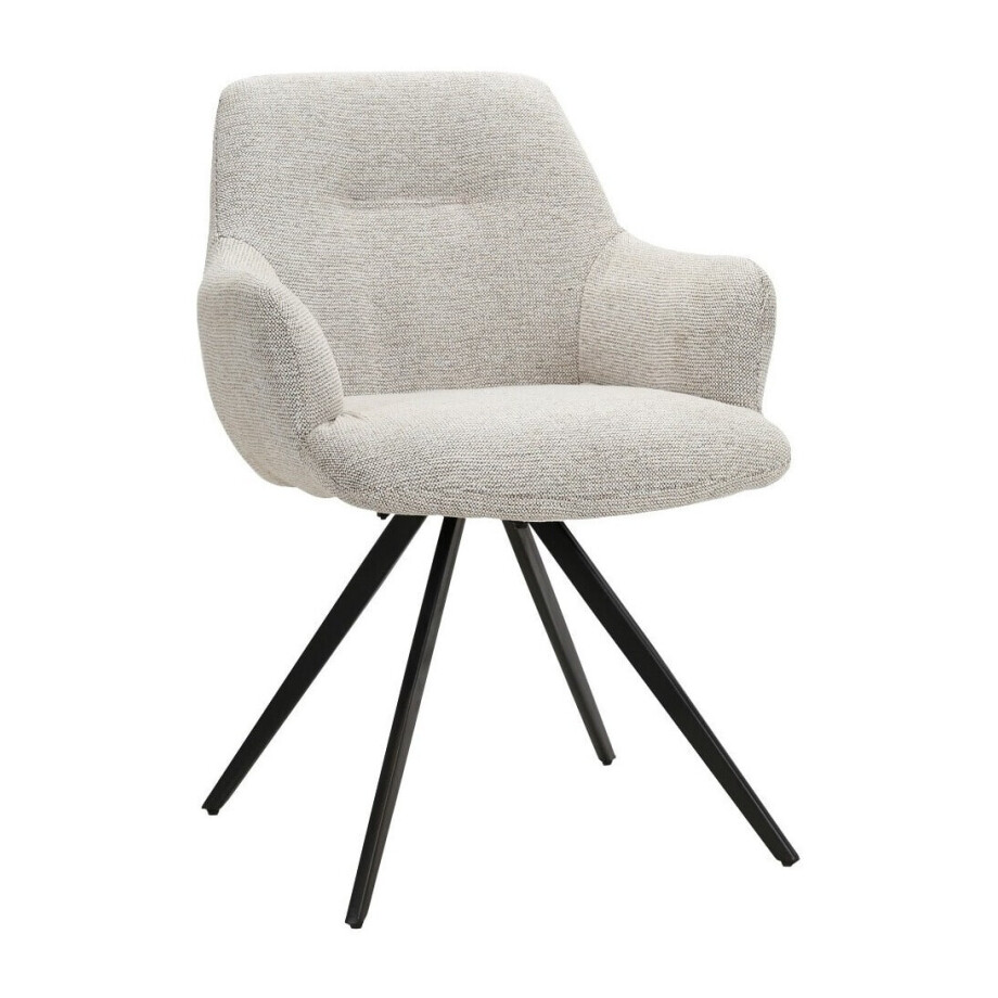 Livingfurn Draaibare Eetkamerstoel 'Doreen' kleur Naturel afbeelding 1